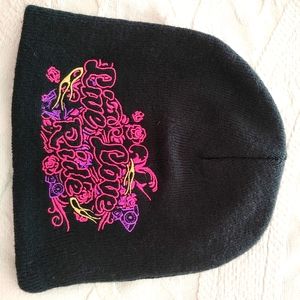 Motorcyclist black knit beanie "Live  Love  Ride"